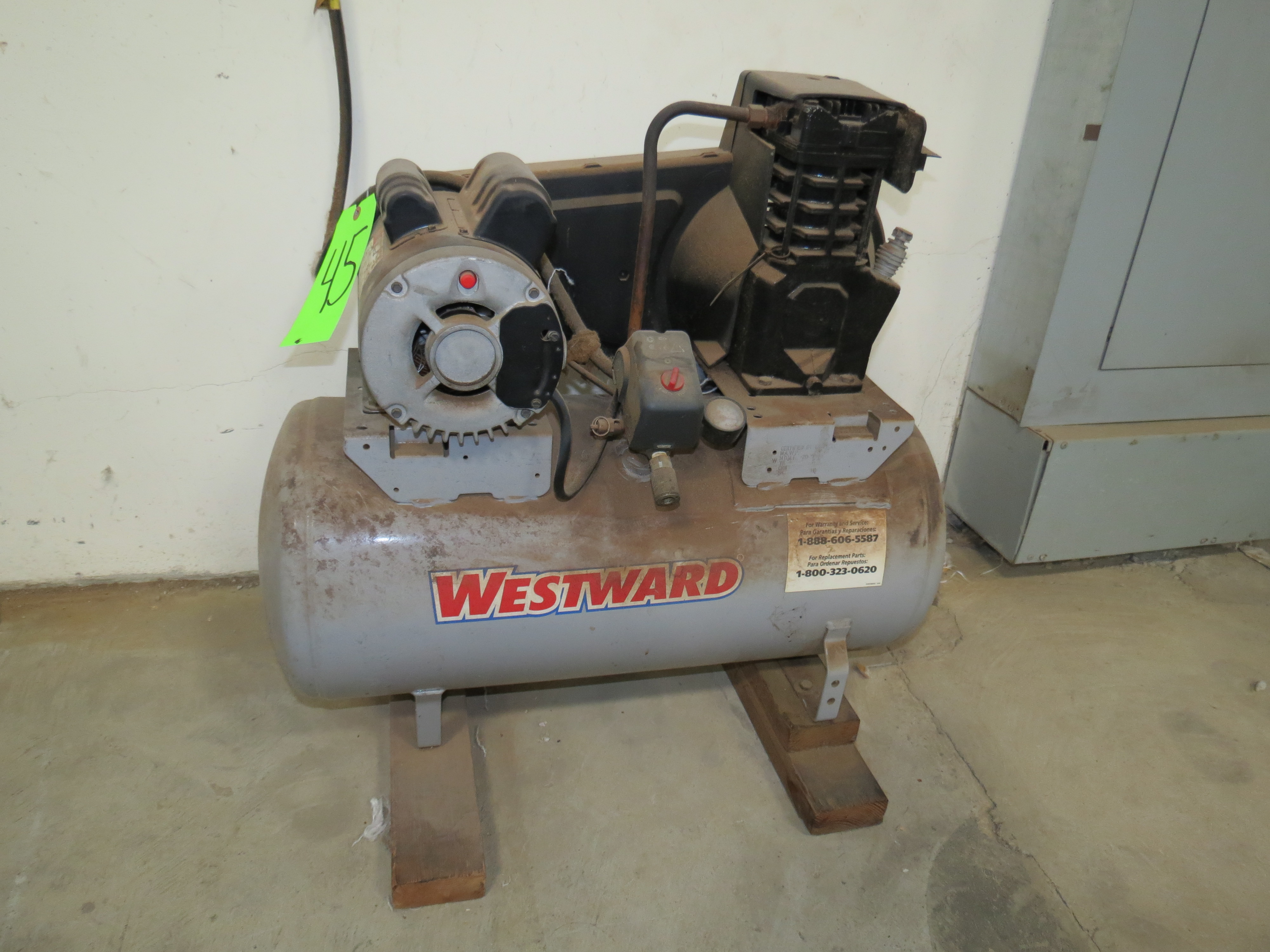 Westward Air Compressor Approximate 8 Gallon Air Tank
