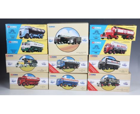 Sixteen Corgi Classics tankers, including No. 27201 'Fina Fuel Oils', No. 97970 'Regent' and No. 12101 'Cadbury's', all boxed