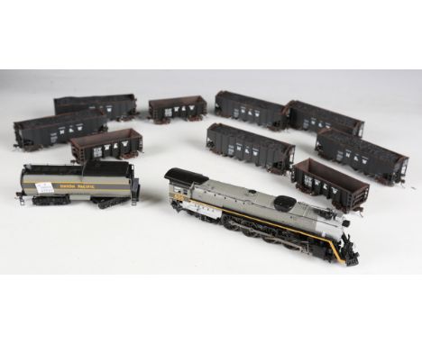 A collection of Bachmann Spectrum gauge HO railway items, including DCC sound No. 83801 2-10-2 locomotive, tender and coaches