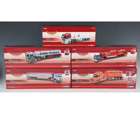 Eight Corgi Hauliers of Renown 1:50 scale articulated lorries, comprising CC13430 John Mitchell, Grangemouth, CC12828 AMC Cem