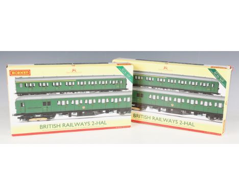 Two Hornby gauge OO DCC Ready train packs, comprising R.2390 British Railways 2-HAL and R.3290A British Railways 2-HAL, both 