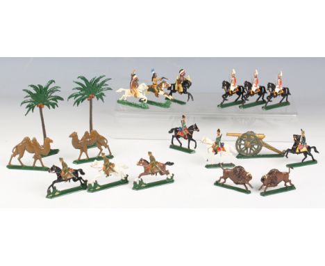 A collection of Victorian Toy Soldiers lead military figures, including Austrian Light Cavalry (circa 1870), Mounted Soldiers