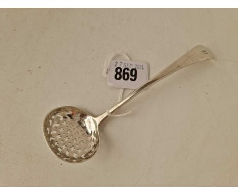 A George III OE pattern ladle, oval bowl, London 1806 by script JW