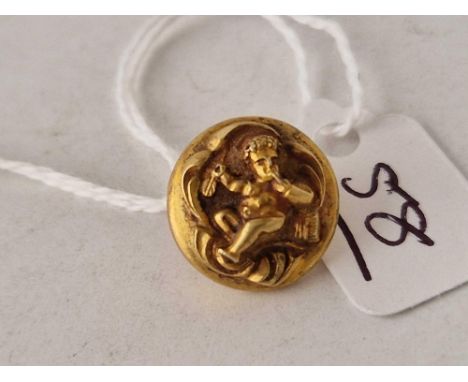 A early Victorian button depicting a cherub 18ct gold tested 2.8 gms 14mm