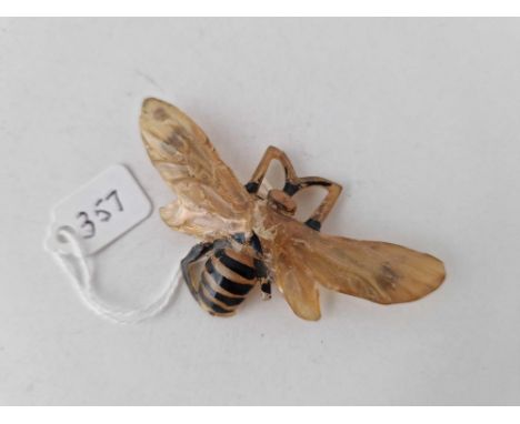 A art nouveau horn bee brooch signed GYP one leg AF3&nbsp;