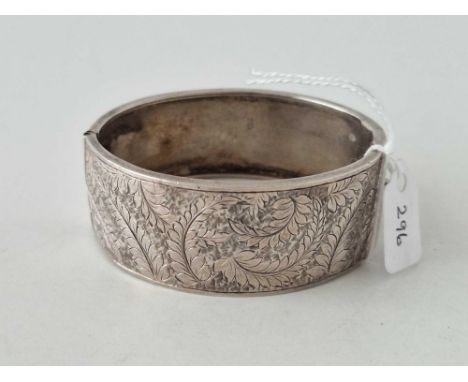 A hinged silver bangle 34 gms