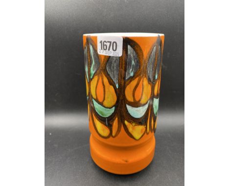 A Poole cylindrical vase by AF, 9.5" high