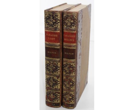 This is a two-volume set of John Milton’s famous epic poems from the seventeenth century. Paradise Lost is a poem in blank ve