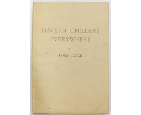 James Joyce, Haveth Childers Everywhere, Fragment From Work In Progress by James Joyce, published by Henry Babou and Jack Kah