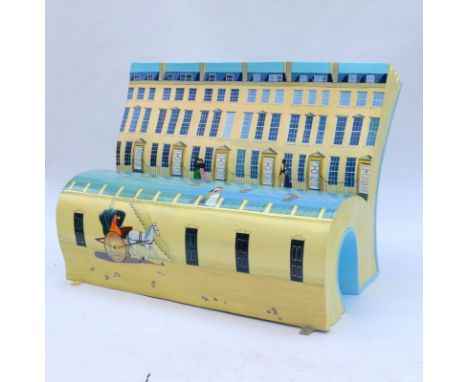 PROMENADEby Laura Fearn1450 mm long x 920 mm high x 700 mm deep, 36 kg This BookBench is inspired by the Regency streets of B