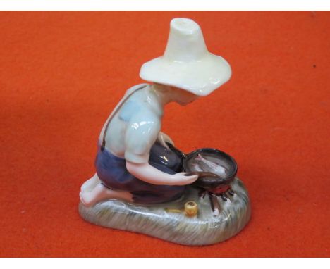 ROYAL DOULTON GLAZED CERAMIC FIGURE - RIVER BOY, HN2128, APPROXIMATELY 11cm HIGH 