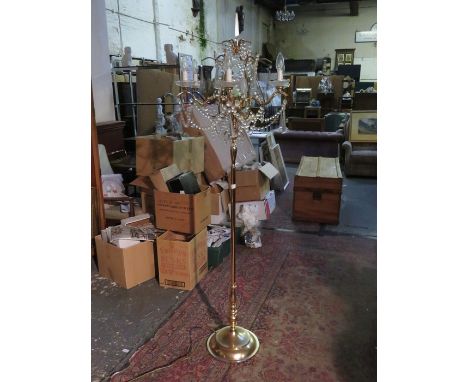 MODERN BRASS SIX SCONCE STANDARD LAMP 