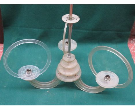 PERSPEX RETRO THREE BRANCH CHANDELIER 