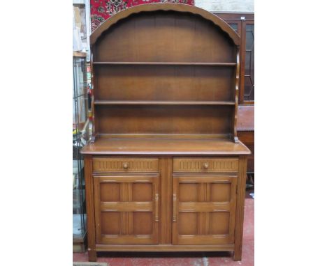 ERCOL STYLE KITCHEN DRESSER WITH PLATE RACK 