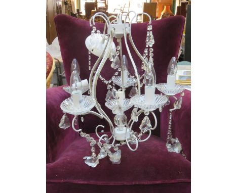 VINTAGE CHANDELIER WITH GLASS DROPLETS 