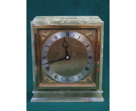 ONYX MANTEL CLOCK WITH GILT DIAL 
