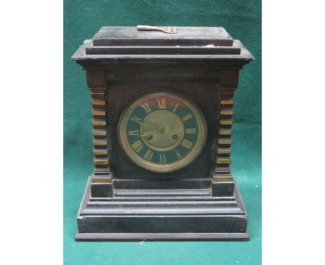 BLACK SLATE MANTEL CLOCK 