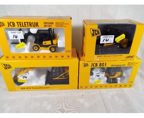 JCB - four diecast models by Joal comprisingTracked Excavator JZ70, Robot Compact Tracked Loader 190, Mini Excavator 801 and 