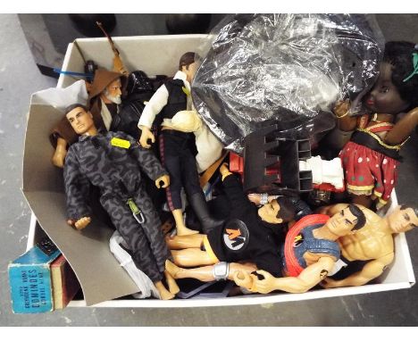 A collection of Star Wars action figures, space crafts, Action Man and accessories