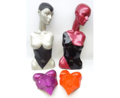 Limited edition wall mounted half Mannequin by Keith Proctor, 1986 no. 9/20 and another with two separate torso moulded panel