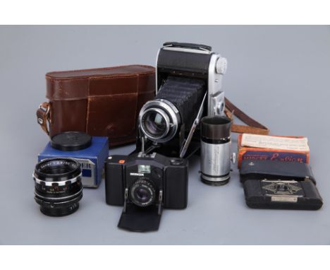 including Ensign Midget, Ensign Selfix 820 and Minox 35GL, together with two lenses (a lot)