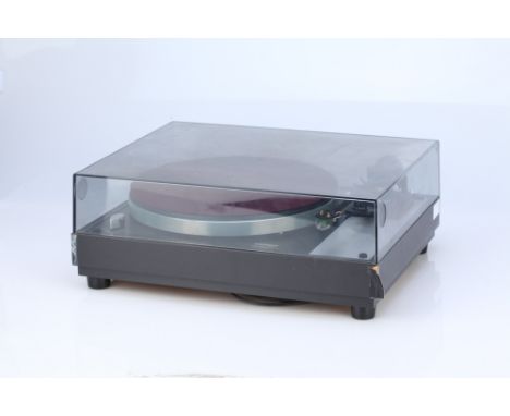 ThorensTD160B Record Player, with a Linn Basik Plus arm , PAT test, cover catches broken, plastic veneer split at front of ca
