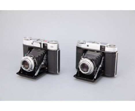 both with Carl Zeiss Tessar f/3.5 75mm lenses, bodies, G, lenses G, some light fungus and haze, one in maker's case