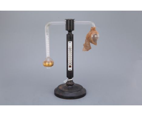 On turned wooden stand, thermometer damaged, Sold by Mallams back in 2014 as part of the Turner sale, apparently, this was on