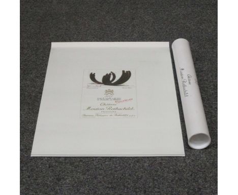  Château Mouton Rothschild - An unframed Artists Proof Print of the design for the label,  2007 vintage - after Bernar Venet.