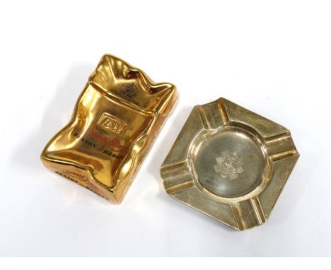 George V silver ashtray, Highland Light Infantry, Birmingham 1935 together with novelty Benson &amp; Hedges pottery ashtray (