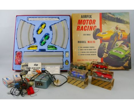 Airfix Model M.R.15 Motor Racing Set, boxed with instructions, together with four additional boxed racing cars, six unopened 