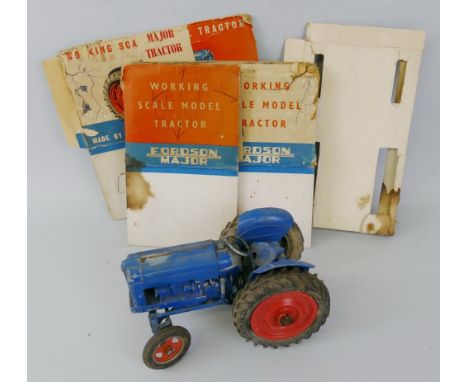 Chad Valley - Fordson Major tractor, with dismantled and torn box marked "Non Mechanical"