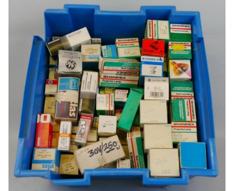 One box of projector lamps, for modern film and still projectors
