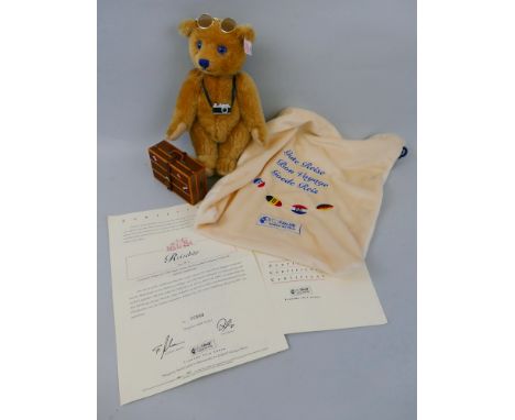 A Steiff Traveller teddy bear, limited edition number 948/2003, in original bag with certificate, 28cm high