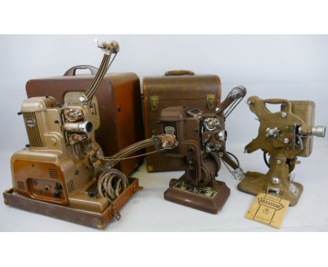 Three 16mm film projectors, an Ampro Stylist, a Keystone A-82 and a Simplex Ampro Imperial model (3)