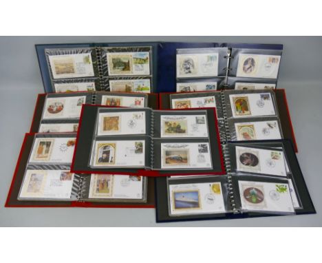 A collection of seven folders of Benham First Day Covers, circa 1988 - 1993, to include various Edward Lear examples, togethe