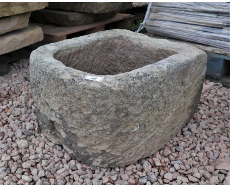 Stone D-shaped trough 