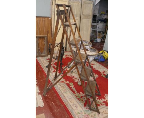 Tall wooden step ladder 