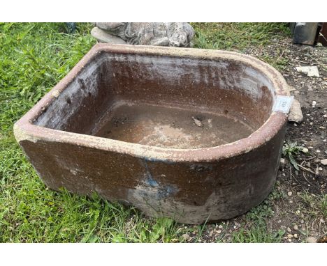 Salt glazed D-shaped trough