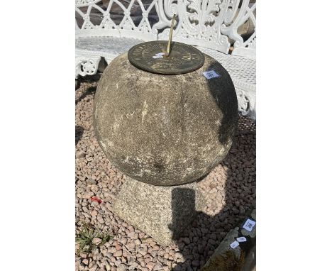 Stone and brass sundial 