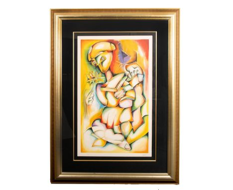 Vogue from the Ladder of Giving suite is an original color lithograph on wove paper by Cubist/Section d'Or style artist Alexa