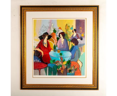 Original color serigraph on wove paper entitled On the Scene by Post-Impressionist Israeli artist Itzchak Tarkay. Signature i