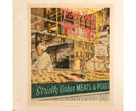 Strictly Kosher is a large original color lithograph by American Photorealist Don Eddy. This awesome artwork depicts the inte