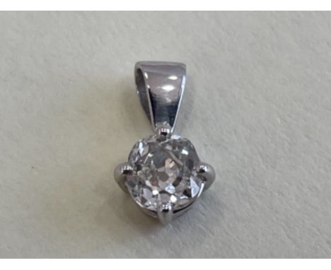 18CT WHITE GOLD HALF CARAT CUSHION CUT DIAMOND PENDANT