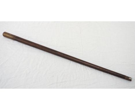 WWII 'ROYAL ARMY SERVICE CORPS' SWAGGER STICK
with a tapering stained oak shaft with brass caps, 70.5cm long