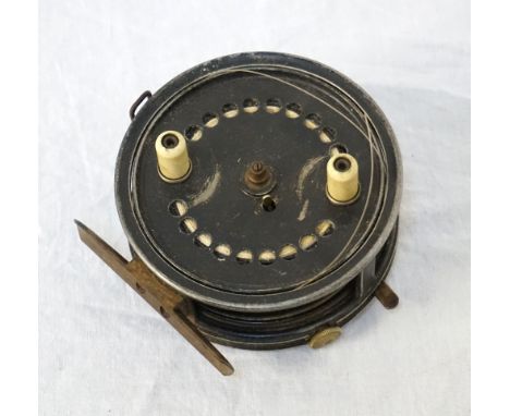 VINTAGE 'S.ALLCOCK & CO.LTD.' 4" 'EASICAST' BAIT CASTING FISHING REEL
'Redditch England - Patent No.447510', with twin handle