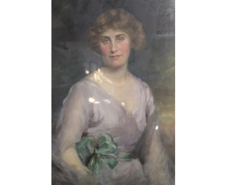 Edward Patry (1856-1940) oil on canvas - portrait of Miss Phyllis Pearce, signed and dated 1921, in original glazed gilt fram