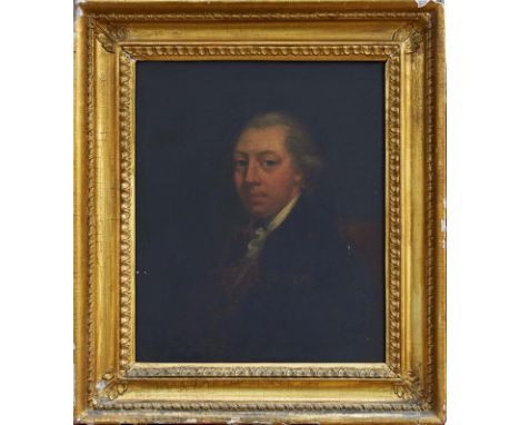 English School (circa 1800) oil on panel - portrait of a gentleman, possibly George III, in gilt frame, 35cm x 29cm