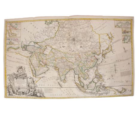 Herman Moll (d. 1732), large hand-coloured map - ‘Asia’ presentation to William, Lord Cowper, Lord High Chancellor of Great B