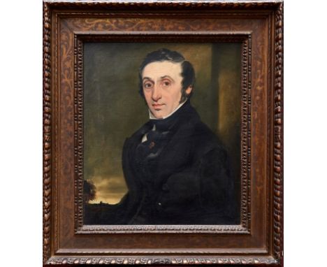 English School, 19th Century oil on canvas - portrait of a gentleman, by family repute believed to be Thomas Emerson Peachy, 